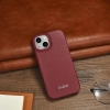 iCarer CE Premium Leather Folio Case skórzane etui iPhone 14 Plus z klapką magnetyczne MagSafe czerwony (WMI14220715-RD)