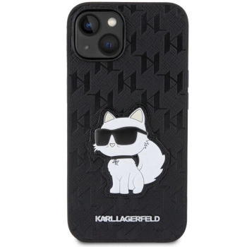 Etui Karl Lagerfeld Saffiano Monogram Choupette na iPhone 14 - czarne