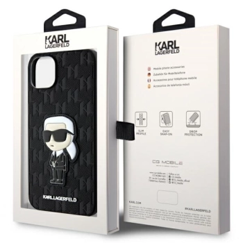 Etui Karl Lagerfeld Saffiano Monogram Ikonik na iPhone 14 Plus - czarne