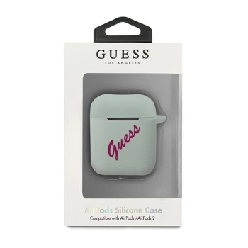 Etui Guess Silicone Vintage na AirPods 1/2 - niebiesko-różowe