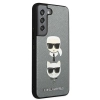 Etui Karl Lagerfeld Saffiano Karl&Choupette Head na Samsung Galaxy S22+ - srebrne