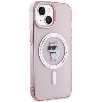 Etui Karl Lagerfeld IML Choupette MagSafe na iPhone 15 - różowe