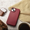 iCarer CE Oil Wax Premium Leather Folio Case skórzane etui iPhone 14 z klapką magnetyczne MagSafe czerwony (AKI14220705-RD)