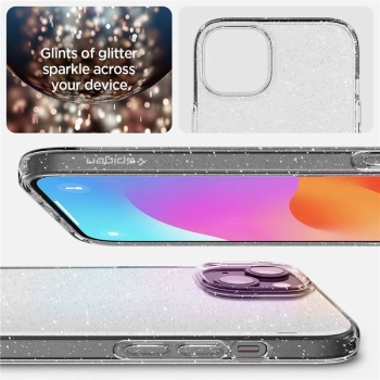Etui Spigen Liquid Crystal na iPhone 15 Plus - przezroczysto-brokatowe