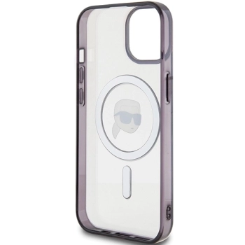 Etui Karl Lagerfeld IML Karl's Head MagSafe do iPhone 15 Plus - przezroczyste