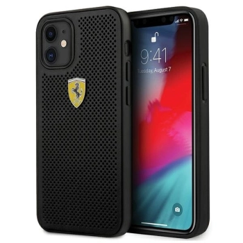 Etui Ferrari On Track Perforated na iPhone 12 mini - czarne