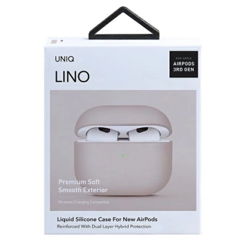 Etui Uniq Lino Silicone na AirPods 3 - różowe