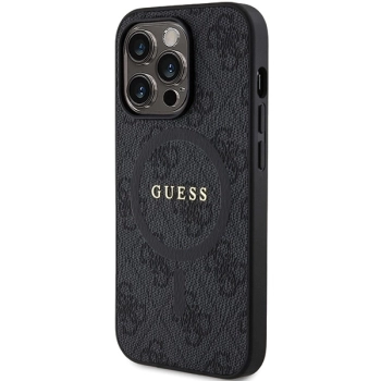 Etui Guess 4G Collection Leather Metal Logo MagSafe na iPhone 14 Pro Max - czarne