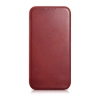 iCarer CE Oil Wax Premium Leather Folio Case skórzane etui iPhone 14 z klapką magnetyczne MagSafe czerwony (AKI14220705-RD)
