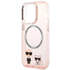 Etui Karl Lagerfeld Karl&Choupette Aluminium MagSafe na iPhone 14 Pro Max - różowe