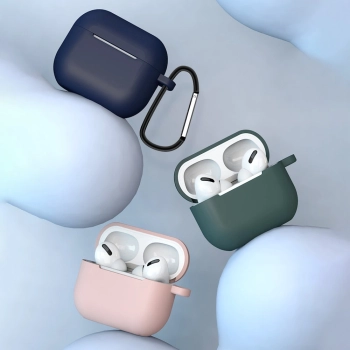 Etui do AirPods 3 silikonowy miękki pokrowiec na słuchawki + brelok karabińczyk zawieszka czarny (case D)