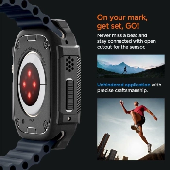 Etui Spigen Rugged Armor na Apple Watch Ultra (49 mm) - czarny mat