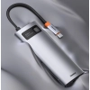 Baseus Metal Gleam 8w1 wielofunkcyjny HUB USB Typ C - USB Typ C Power Delivery 100 W / HDMI 4K 30 Hz / czytnik kart SD i microSD / 3x USB 3.2 Gen 1 /