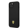 Etui Ferrari Silicone Metal Logo Magsafe na iPhone 14 - czarne