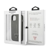 Etui Guess Saffiano Triangle Logo na iPhone 14 - srebrne