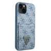 Etui Guess 4G Triangle Logo Cardslot na iPhone 13 mini - niebieskie