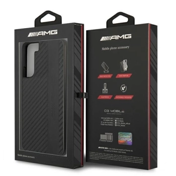 Etui AMG Carbon Stripe&Embossed na Samsung Galaxy S22+ - czarne