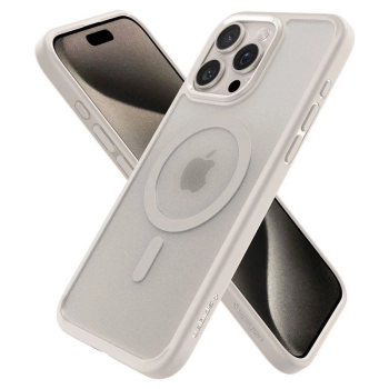 Etui Spigen Ultra Hybrid Mag z MagSafe na iPhone 15 Pro - matowy tytan naturalny