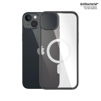 Etui PanzerGlass ClearCase z MagSafe antybakteryjne na iPhone 14 Plus / 15 Plus - przezroczysto-czarne