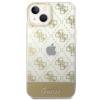 Etui Guess 4G Pattern Script na iPhone 14 Plus - złote