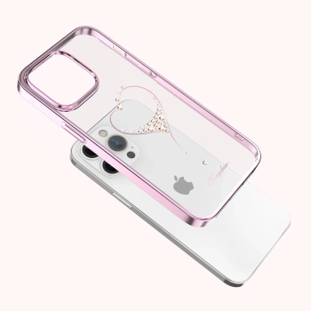 Etui silikonowe z kryształami Swarovski Kingxbar Wish Series do iPhone 14 Pro Max - różowe