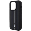 Etui BMW Leather Stamp Blue Lines na iPhone 15 Pro Max - czarne