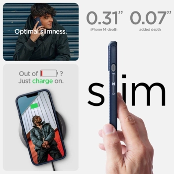 Etui Spigen Mag Armor na iPhone 14 - niebieskie