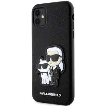 Etui Karl Lagerfeld Saffiano Karl&Choupette na iPhone 11 / Xr - czarne