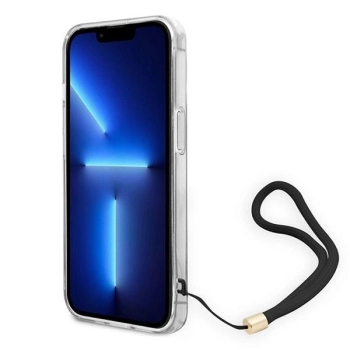 Etui Guess 4G Print Strap na iPhone 14 - brązowe
