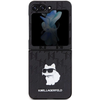 Etui Karl Lagerfeld Saffiano Monogram Choupette Pin na Samsung Galaxy Z Flip 5 - czarne