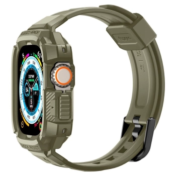 Etui z paskiem Spigen Rugged Armor Pro na Apple Watch Ultra (49 mm) - zielone