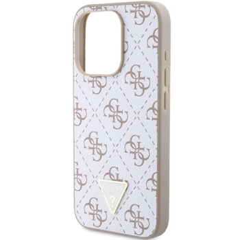 Etui Guess 4G Triangle Metal Logo na iPhone 15 Pro - białe