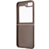Etui Guess Leather 4G Triangle Strass na Samsung Galaxy Z Flip 5 - brązowe