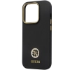 Etui Guess Silicone Logo Strass 4G na iPhone 14 Pro - czarne