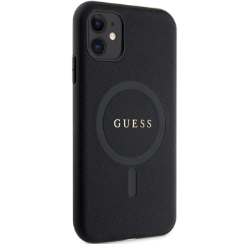 Etui Guess Saffiano MagSafe na iPhone 11 / Xr - czarne