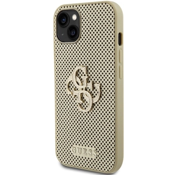 Etui Guess Perforated 4G Glitter do iPhone 15 - złote