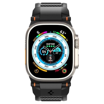 Pasek Spigen Rugged Band na Apple Watch 4/5/6/7/8/9/SE/Ultra 1/2 (42/44/45/49mm) - czarny mat