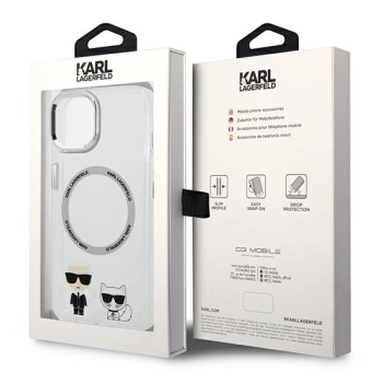 Etui Karl Lagerfeld Karl&Choupette Aluminium MagSafe na iPhone 14 Plus - przezroczyste