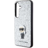 Etui Karl Lagerfeld Fixed Glitter Ikonik Logo Metal Pin na Samsung Galaxy S24+ - srebrne