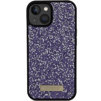 Etui Guess Rhinestone Metal Logo na iPhone 15 - różowe