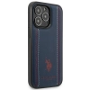 Etui U.S. Polo Assn. Leather Stitch na iPhone 14 Pro - granatowe