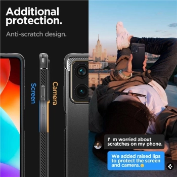 Etui Spigen Rugged Armor na Xiaomi Redmi Note 12 Pro+ 5G - czarny mat