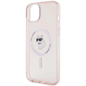 Etui Karl Lagerfeld IML Choupette MagSafe na iPhone 15 Plus - różowe