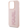 Etui Karl Lagerfeld 3D Rubber Glitter Logo na iPhone 15 Pro - różowe