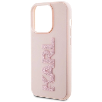 Etui Karl Lagerfeld 3D Rubber Glitter Logo na iPhone 15 Pro - różowe
