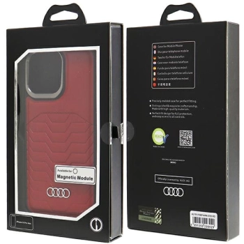Etui Audi Synthetic Leather z MagSafe na iPhone 14 Pro Max - czerwone
