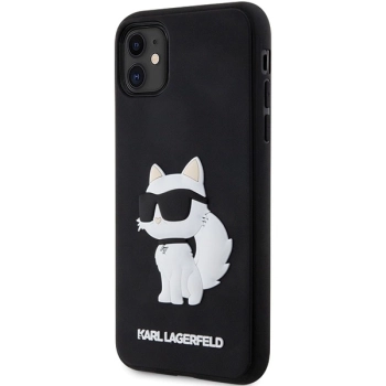 Etui Karl Lagerfeld Rubber Choupette 3D na iPhone 11 / Xr - czarne