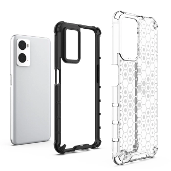 Honeycomb etui pancerny pokrowiec z żelową ramką Oppo A76 / Oppo A36 / Realme 9i czarny