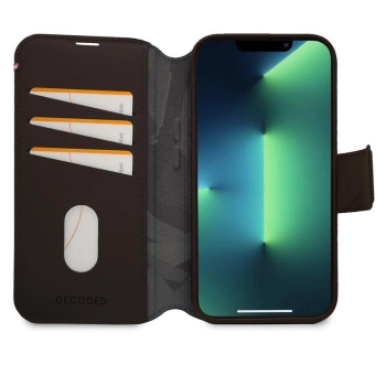 Etui Decoded Detachable Wallet Case skórzane z MagSafe z klapką do iPhone 14 Pro Max - brązowe