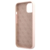 Etui Guess Silicone Script Gold Logo MagSafe na iPhone 13 - jasnoróżowe